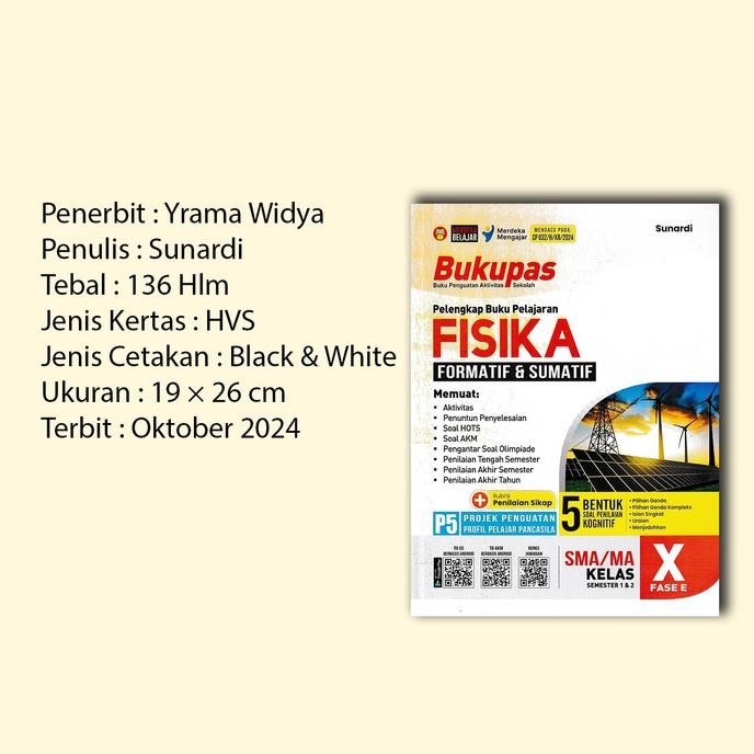 Bukupas Fisika SMA Kelas 10 / Kelas 11 / Kelas 12 (Latihan Soal - Penuntun Penyelesaian - Soal HOTS)