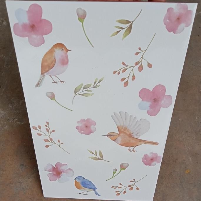 KERAMIK DINDING DAPUR KAMAR MANDI KIA PIKKY BIRD PINK 25X40 KW1