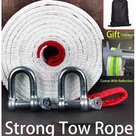 TOWING ROPE 15 TON 7 METER 5 METER 9 METER TALI SABUK DEREK WEBBING TARIK MOBIL OFF ROAD TRUCK HEAVY
