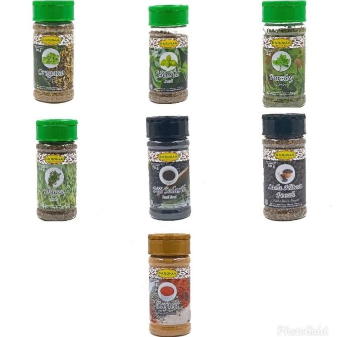 

Oregano Basil Parsley Thyme Biji Selasih Lada Hitam Caju - Baroma nUg