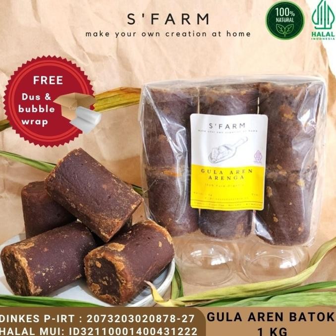 

1kg Gula Nira Aren Kawung Asli 100% Alami Bukan gula kelapa S'FARM nUg