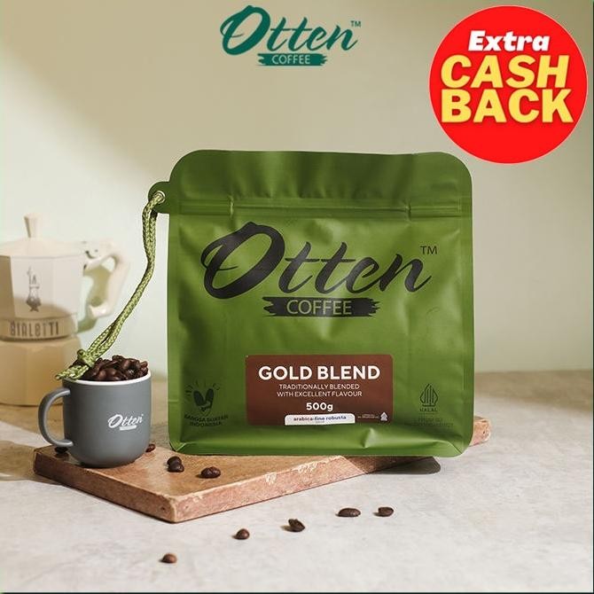 

Kopi Gold Blend - 500gr - Commercial Blend - Biji / Bubuk Otten Coffee