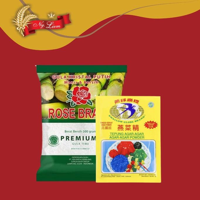 

Paket ROSE BRAND Gula Pasir 1 kg + SWALLOW Agar Plain 7 gr nUg