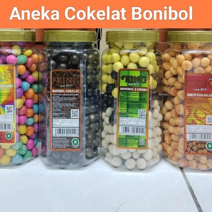 

Bonibol Biskuit Salut Cokelat per Toples D'King / Cokelat 3 Combi Bola Mini nUg