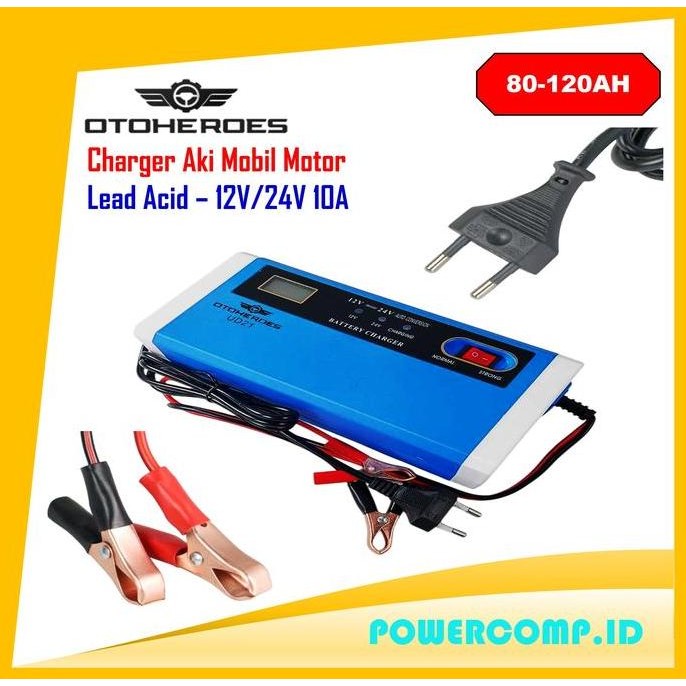 CHARGER ACCU ACU 12 VOLT OTOMATIS OTOHEROES CHARGER AKI MOBIL MOTOR BATTERY CHARGER 12V-24V 10A - LE