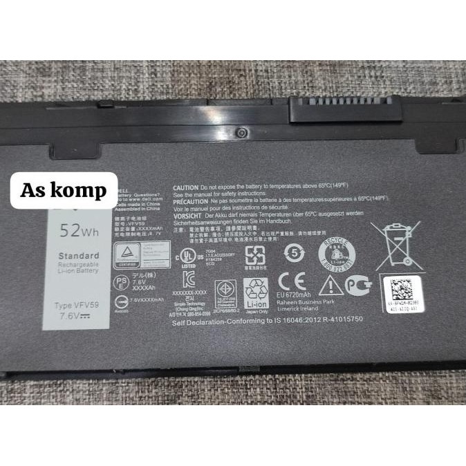 Baterai E7240 E7250 Ultrabook Wd52H Vfv59 New Stok