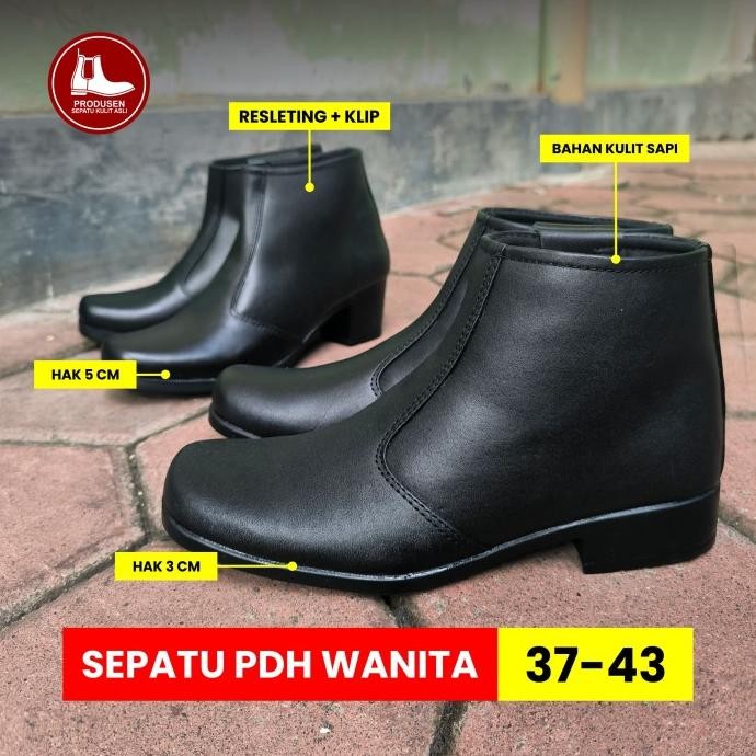 SEPATU BOOTS KULIT ASLI MEDALI - SEPATU KULIT PDH TNI POLRI SUS POLWAN