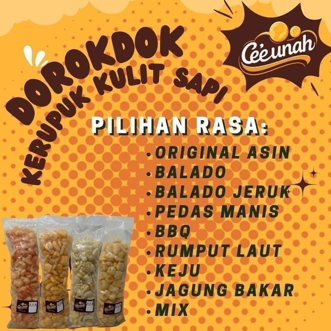 

Sale Khusus Instan! Dorokdok Rambak Kerupuk Kulit Sapi Viral Termurah Enak Halal Rasa Original Balado Jeruk Pedas Manis Bbq Rumput Laut Keju Asin Jagung Bakar Mix2Rasa