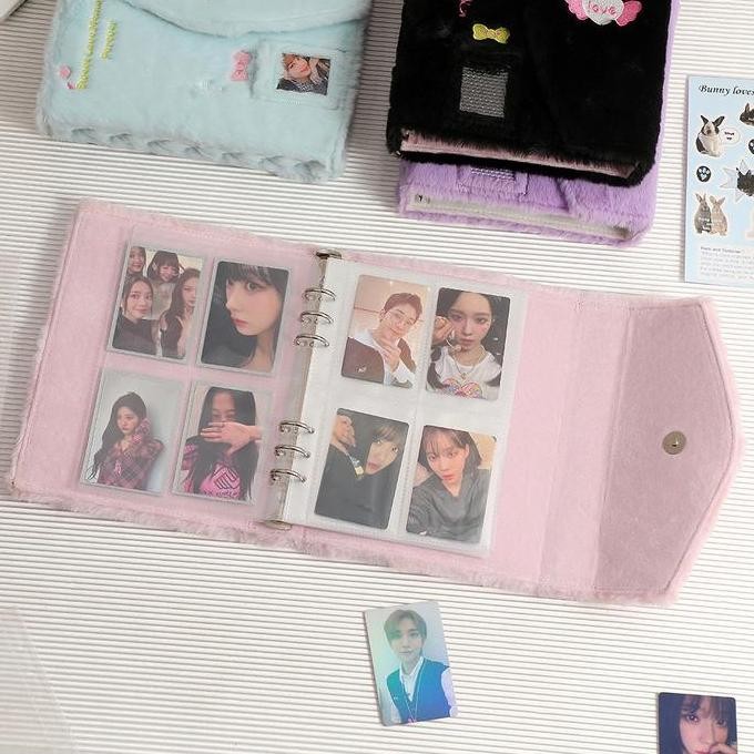 

(A5 Size)Binder Photocard Album PC Fluffy Bulu Plush Collect Book Binder Album Photocard Tempat Foto SS8