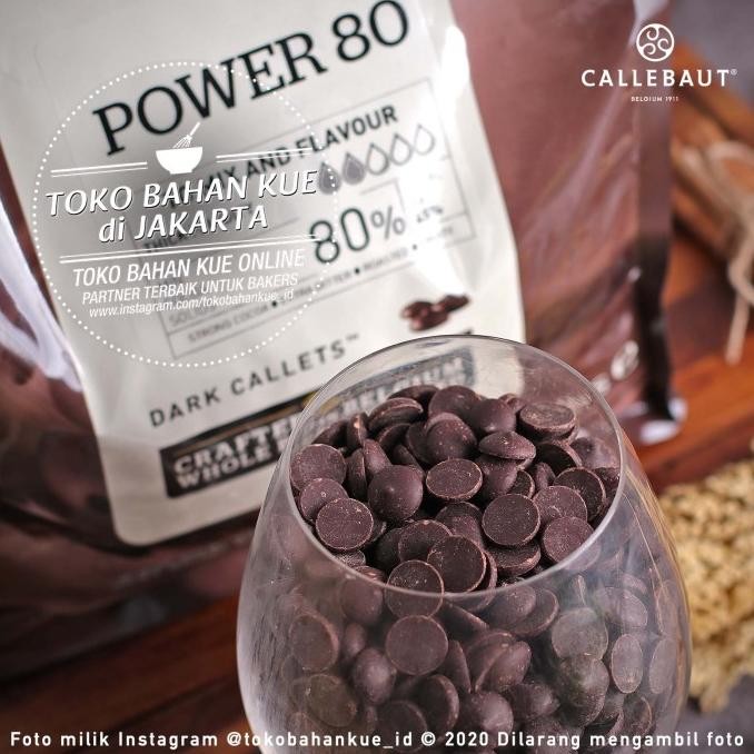 

Callebaut Dark Chocolate POWER 80% 1kg Couverture Coin Cokelat Pahit liquid