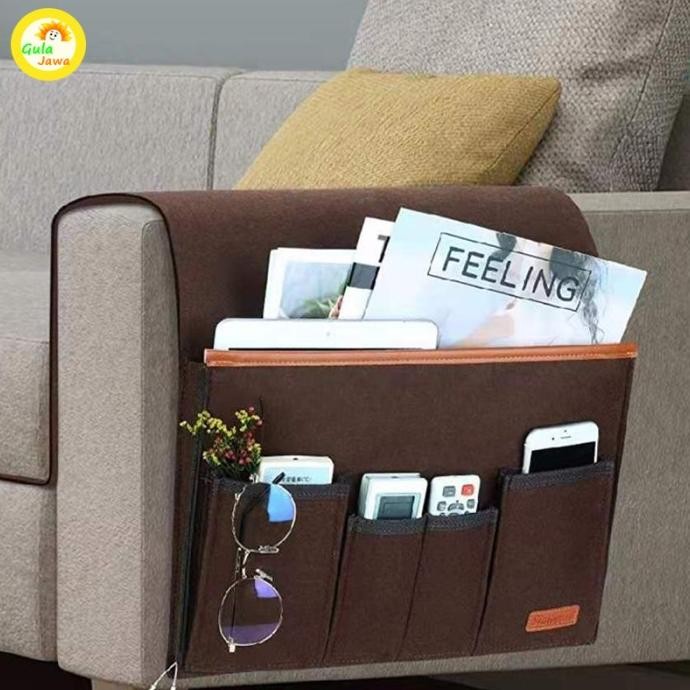 Kantong Remot Tas Gantung Remote Control Sofa Wadah Remot Tempat Penyimpanan Tv Ac Merasa