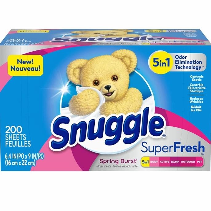 Murah Snuggle Fabric Softener Dryer Sheet Blue Sparkle 230 Sheet Import Usa