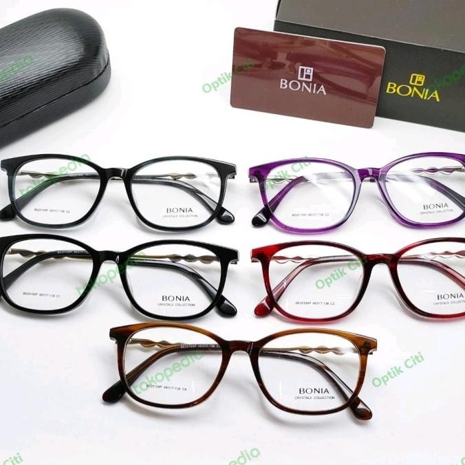 Promo Frame Kacamata Wanita Bulat Bonia Be30018P Titanium Grade Original