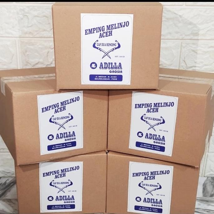 

Grosir Emping Aceh Super Tipis Adilla 500Gr Kemasan Dus Karton