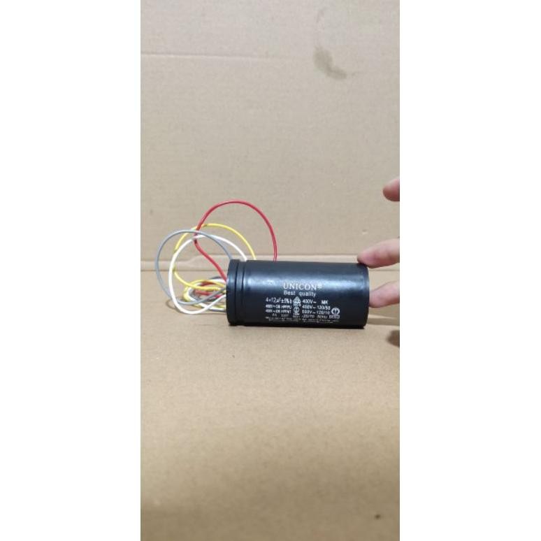 Kapasitor Mesin Cuci aqua 2 Tabung 12/4uf