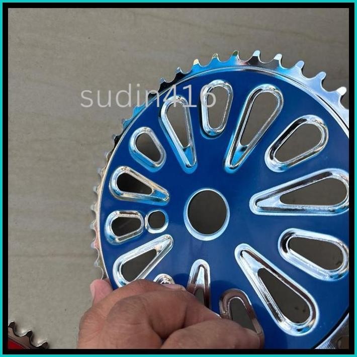 CHAINRING PIRING PIRINGAN GIR DEPAN 44T MOTIF MATAHARI SEPEDA 20 BMX MODEL ENGKOL CRANK GIR LANGSUNG