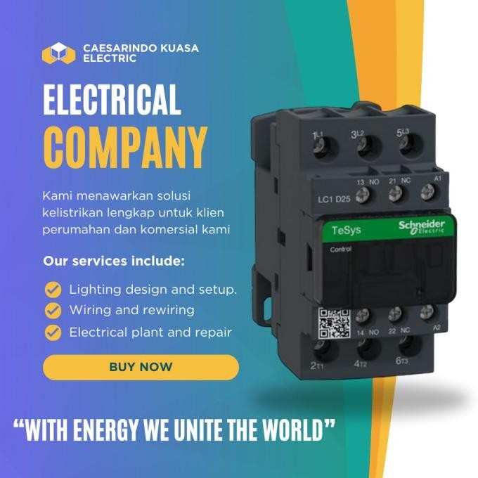 Kontaktor 25A 3P Schneider Lc1D25 24V Ac 25Amper 3Pas 25Ampere 3Phase 3Pole Contactor Lc1D25B7 Sneid