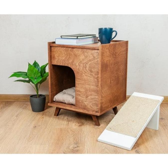 Rumah Hewan Peliharaan, Rumah Kucing Modern, Tempat Tidur Kucing, Rumah Kucing Kayu | BEST QUALITY