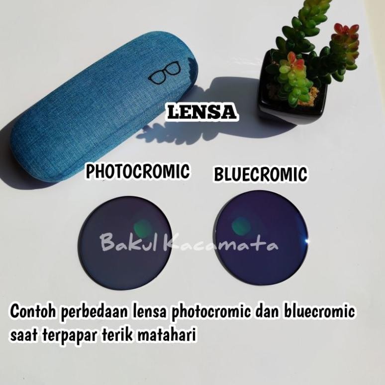 TERLARIS Kacamata pria anti radiasi photocromic bluecromic lensa asli optik