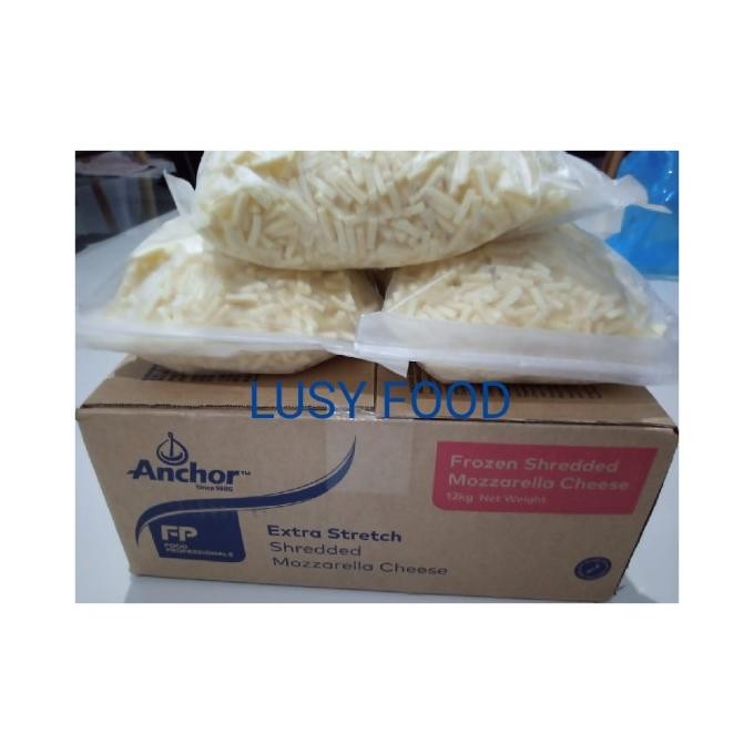 

Keju Mozzarella Shredded Parut/Mozarella Anchor Repack 500Gr Terlaris