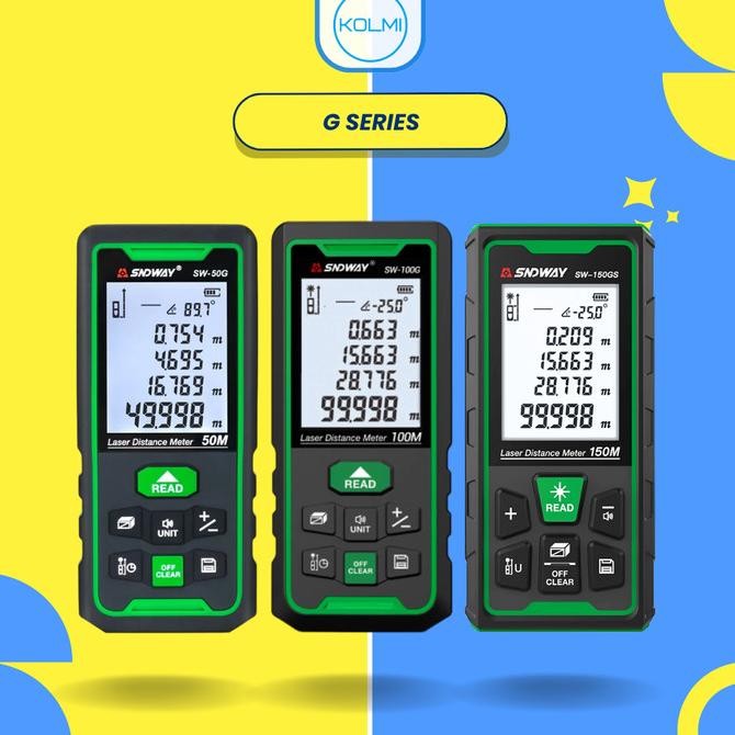 SNDWAY Meteran Laser Digital Green Laser 50 Meter SW-50G Laser Hijau