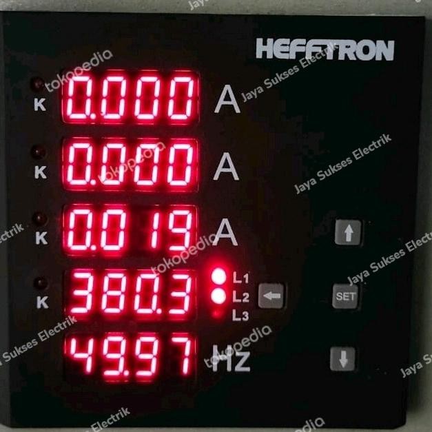 Hefftron Digital Multimeter 3Phase 3UIF Ampere,Volt dan Frekuensi AVHZ