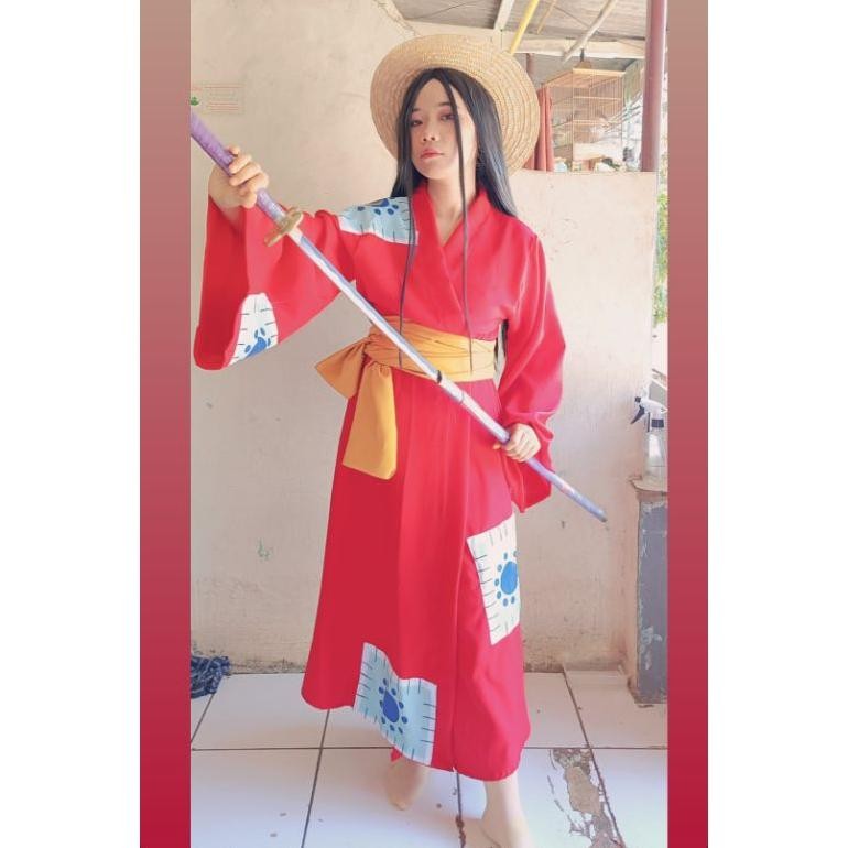 CR - Rental Cosplay Anime One Piece Monkey D Luffy Wano Bisa Untuk Wanita Dan Pria TERLARIS