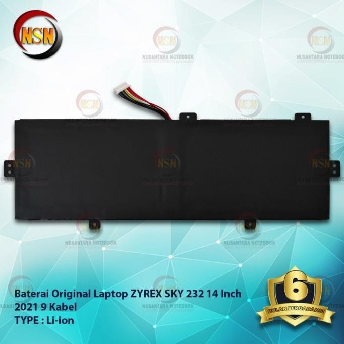 Baterai Original For Zyrex Sky 232 2021 14 Inch 7.4V 35.52Wh New New Stok