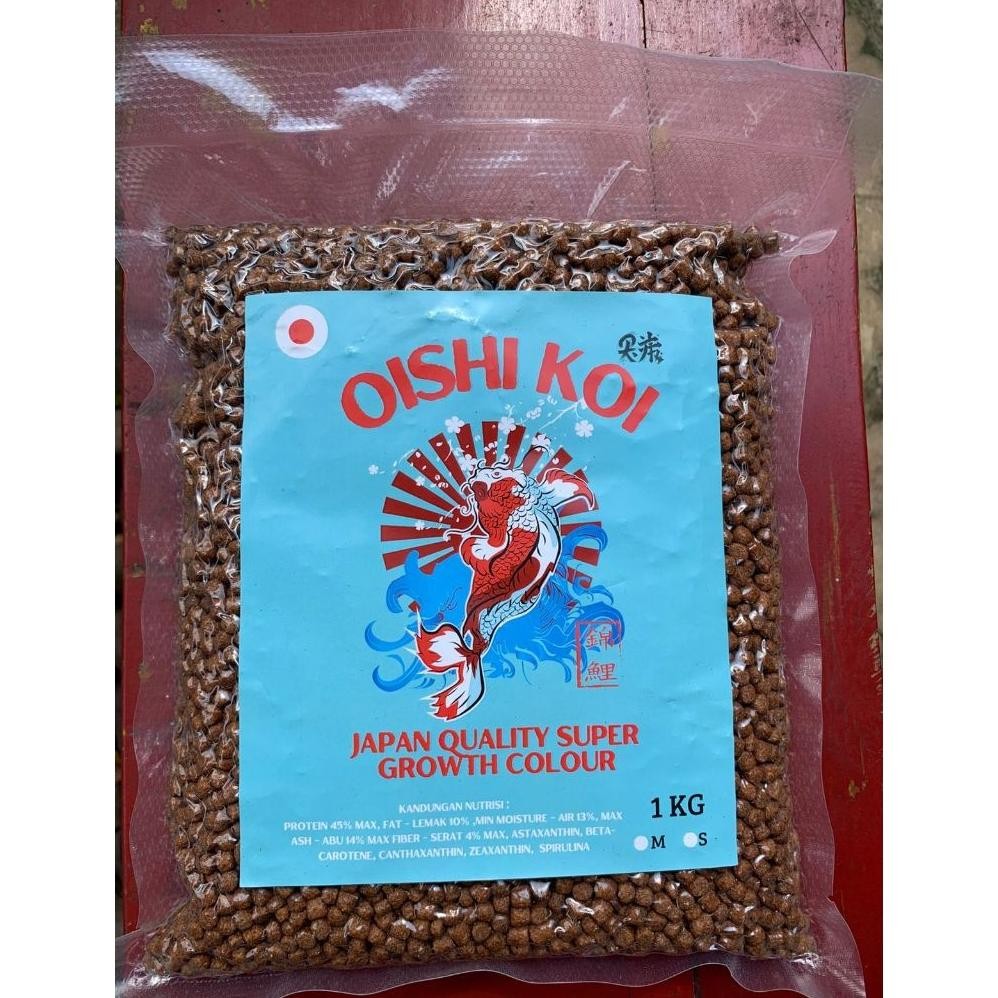 PAKAN OISHI KOI COLOUR 1 KG PELLET IKAN KOI PROTEIN TINGGI