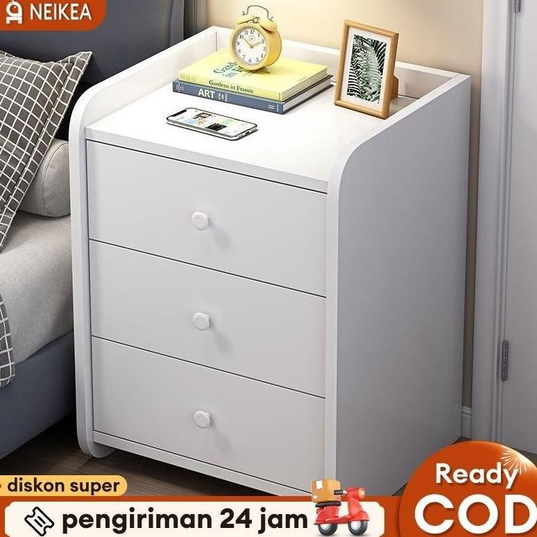 Meja Nakas  Meja Samping Kamar Tidur Laci Meja Nakas Kecil