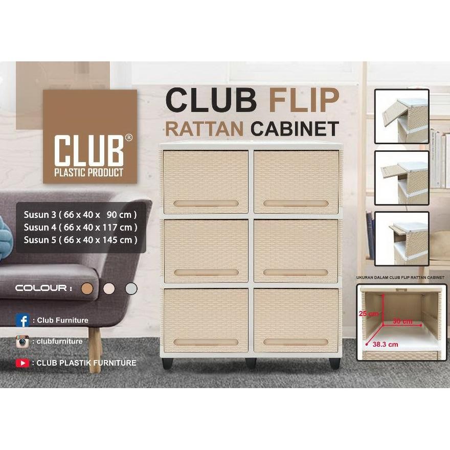 LEMARI PLASTIK DOUBLE CLUB FLIP SUSUN 3 DOUBLE FLIP / RAK SERBAGUNA