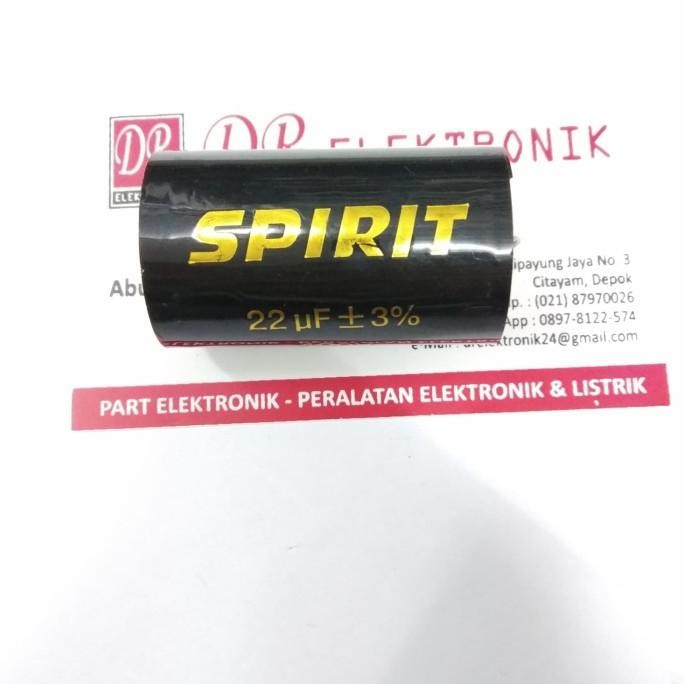 Promo Kapasitor nonpolar bagus Spirit 22uf 22 uf 22 mikro mikr 400v 400 volt COD