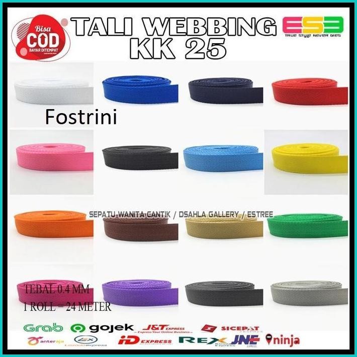 TALI WEBBING WARNA HIJAU STABILO / TALI WEBING 2.5 CM TEBAL KUAT/ TALI SLING / TALI WEBBING / PITA B
