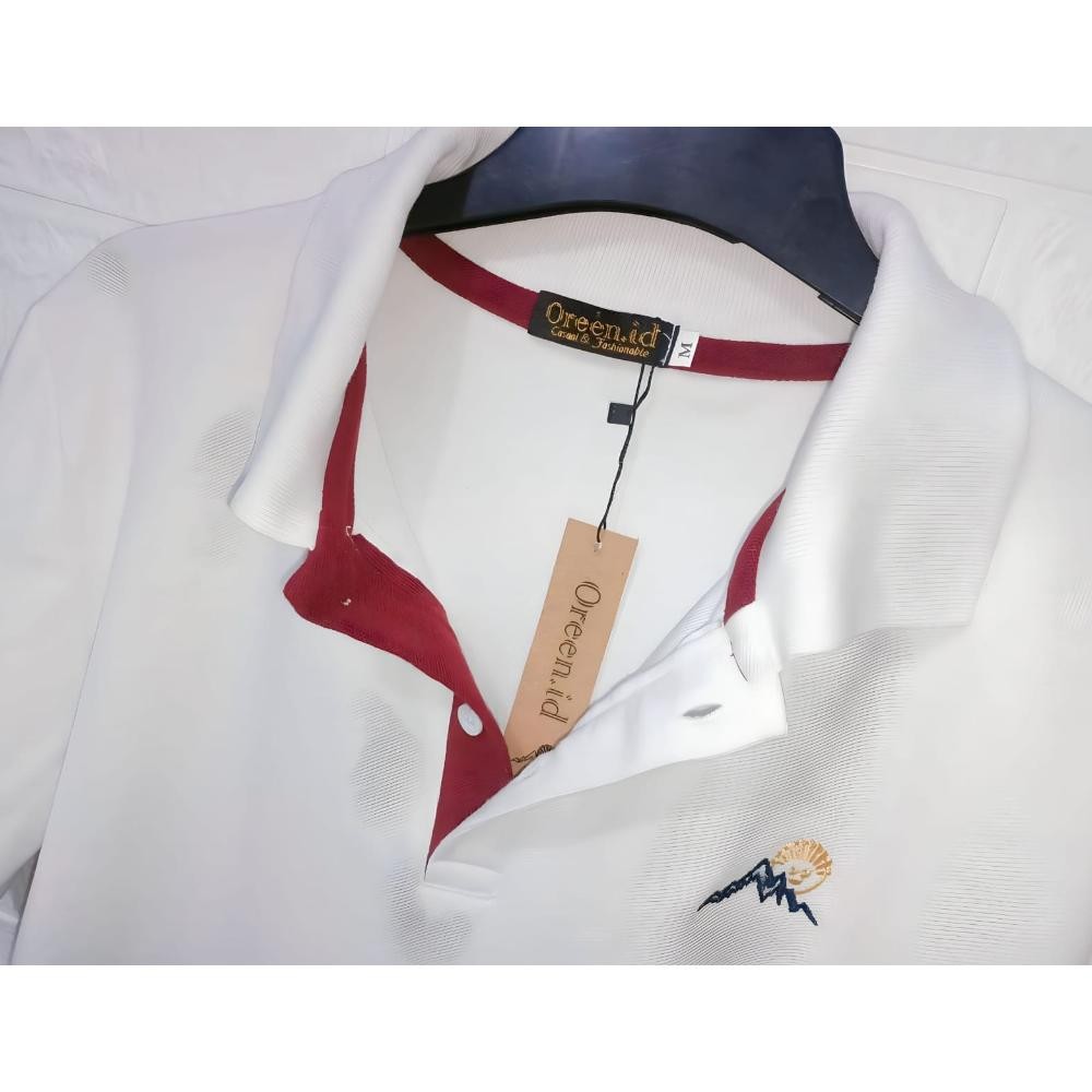 Polo Shirt Premium Kaos Polo Pria Polo Shirt Putih Kaos Kerah Putih, Polo Shirt Distro
