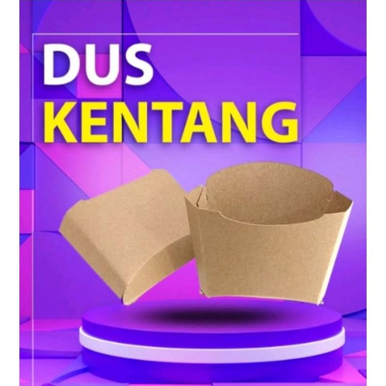 Diskon Dus Kentang Fresh Fris Bahan Kraf, Kemasan Kentang Goreng, Wadah Kentang Goreng Berkualitas