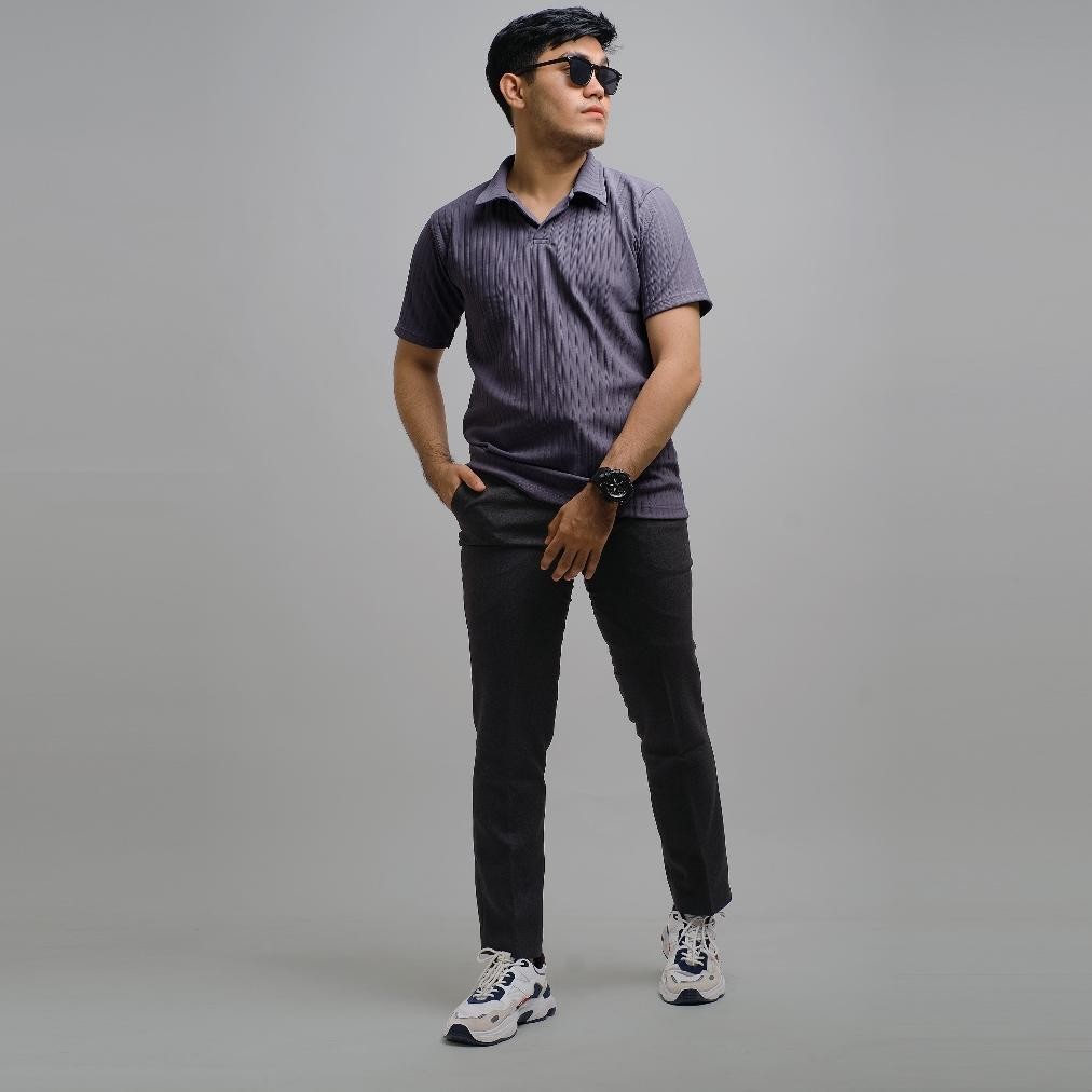 Berkualitas Dgm Kaos Polo Shirt Pria Premium Knit Lilac 2456 Prermium