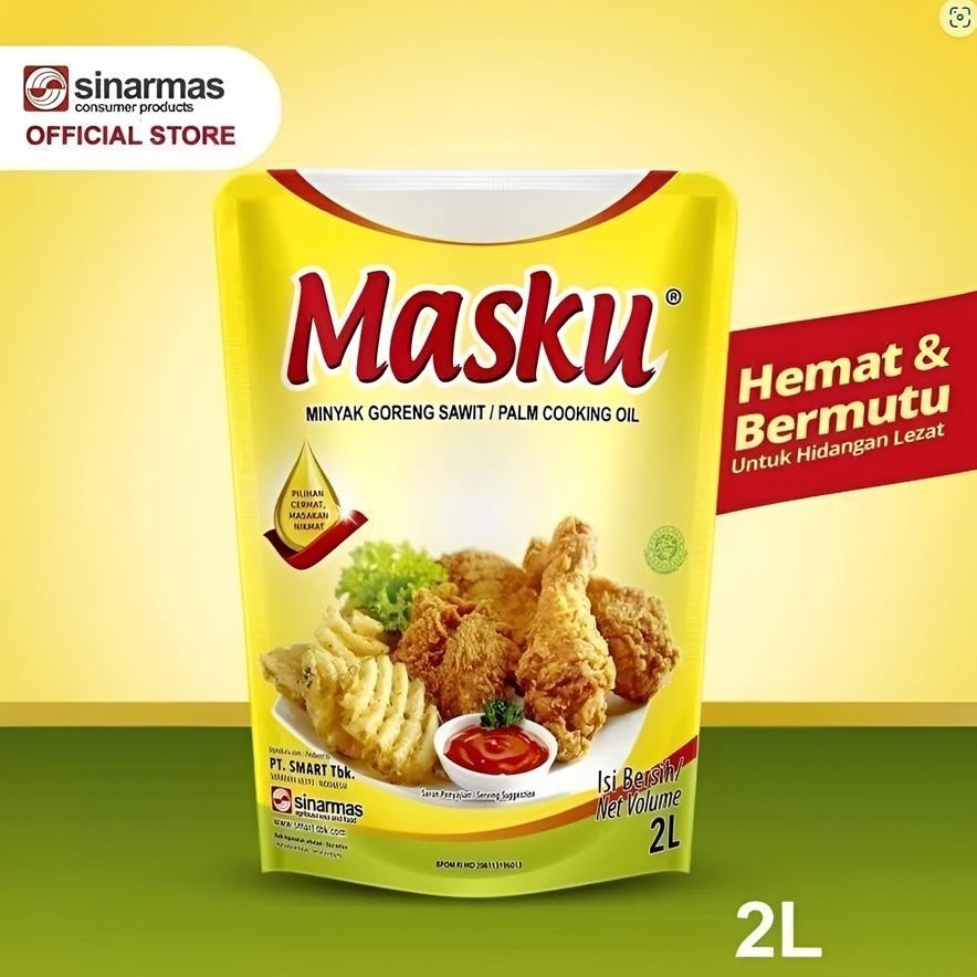 

Masku 2L Pouch Refill Premium / Minyak Goreng Sawit Kemasan 2000ml / 2 Liter x 6pcs - 1karton