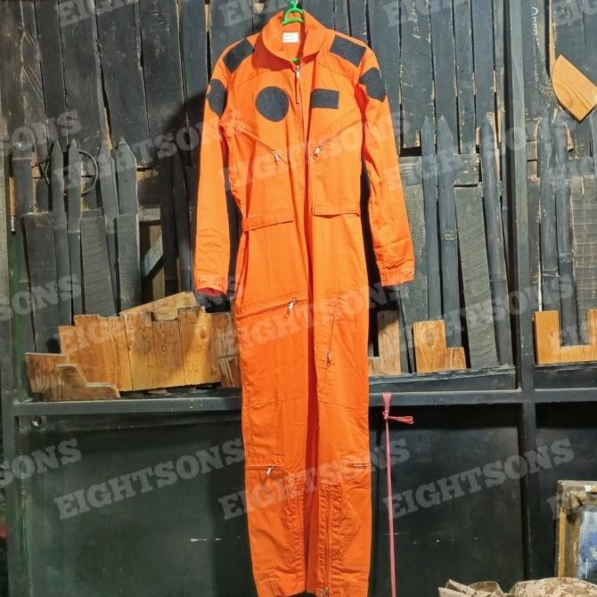 Wearpack Oren Orange Asli Pilot Tempur Penerbang Mekanik Pembagian TNI