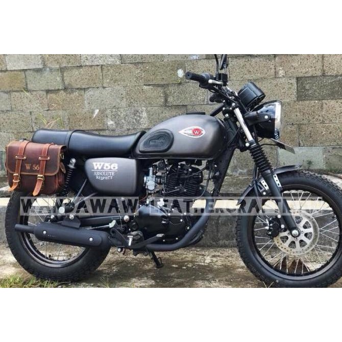 Tas motor w175, sidebag w175, tas kulit w175