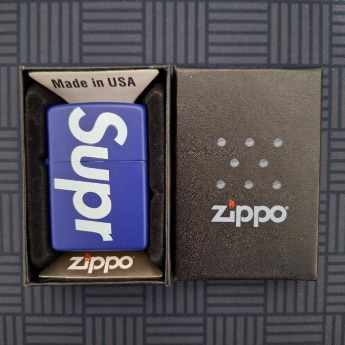 Korek Zippo Motif Supreme Navy Matte Korek Api Zippo Original Zippo Premium