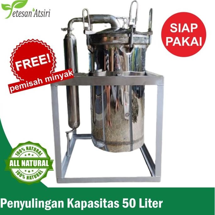 alat mesin pembuat minyak atsiri penyulingan destilasi uap steam destilation minyak atsiri kapasitas