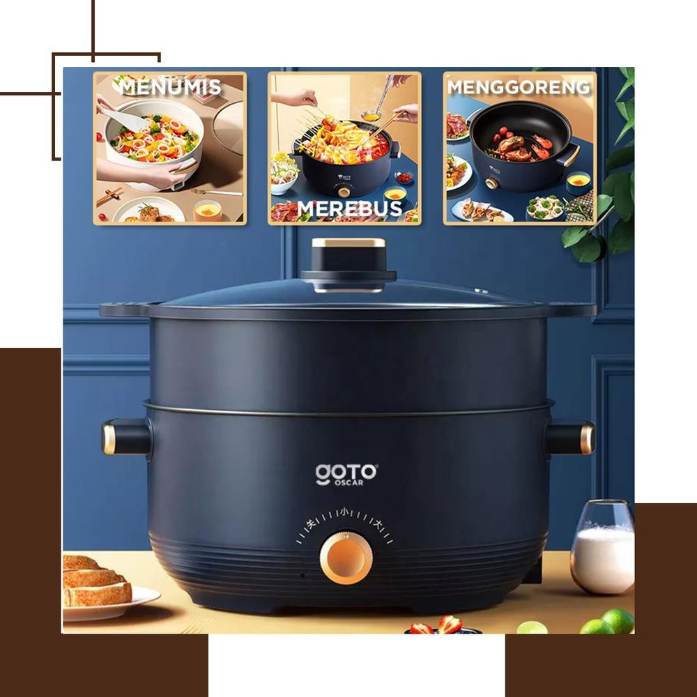 Goto Oscar Panci Listrik Serbaguna Elektrik Fry Pan 3L Goreng Kukus