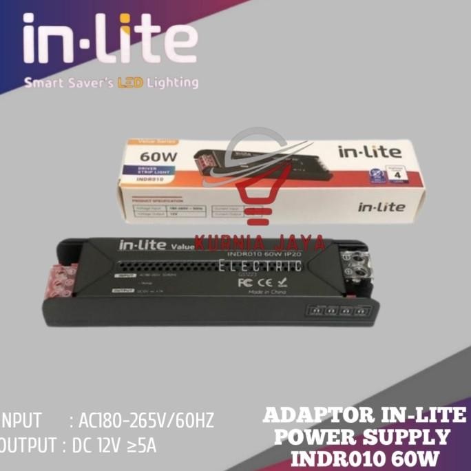 Diskon Inlite Trafo 60W Adaptor Power Supply Led Strip Indr010 12V