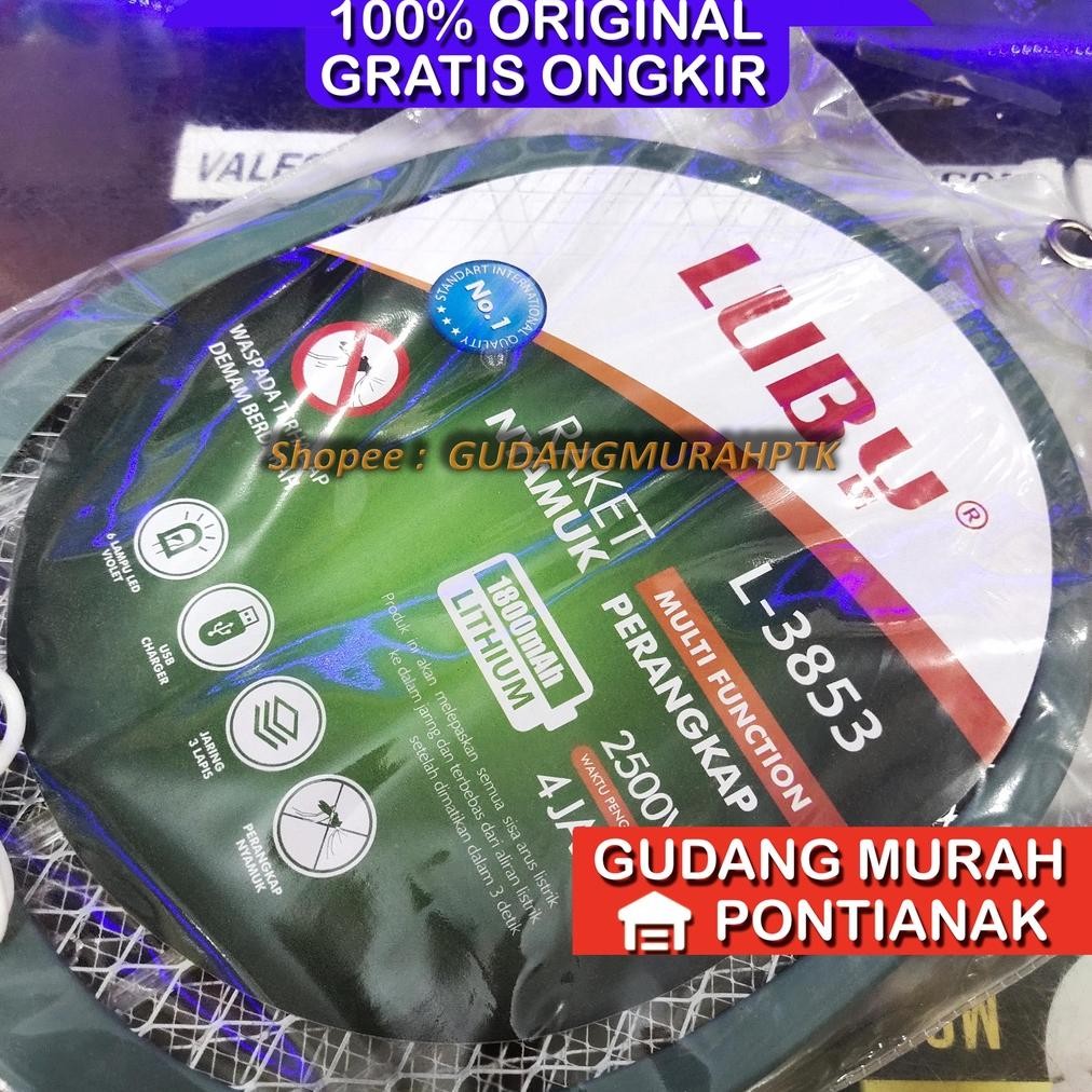 Raket nyamuk LUBY BISA STAND BERDIRIKAN NYALA TERUS STANDBY Sentrum Nyamuk Luby 3853 / L3853 / L-385