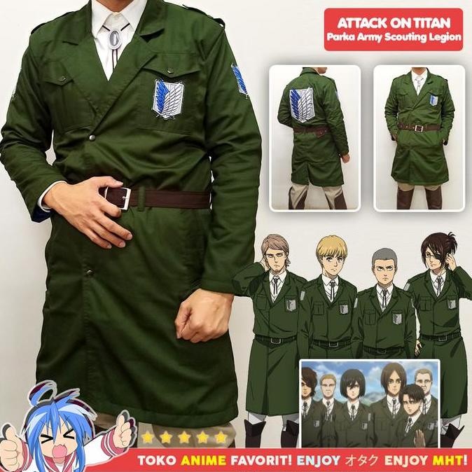 Jaket Parka Military Scouting Legion Survey Corps Paradise Shingeki No Kyojin Attack On Titan Aot