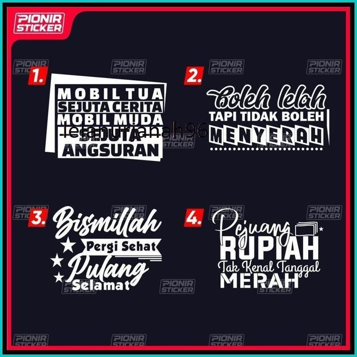STIKER KACA KATA KATA PINTU MOBIL BODY TRUK PICKUP L300 CARRY CUTTING STIKER KATA MOTIVASI