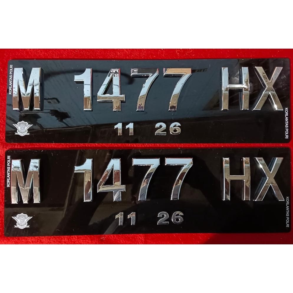 plat mobil Timbul Chrome Cembung