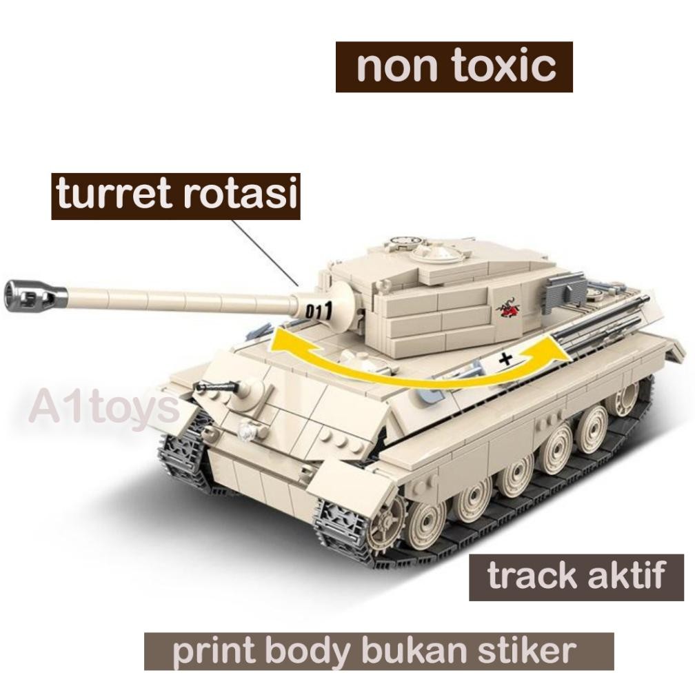 Bricks King tiger Tank Brick blocks tank mainan