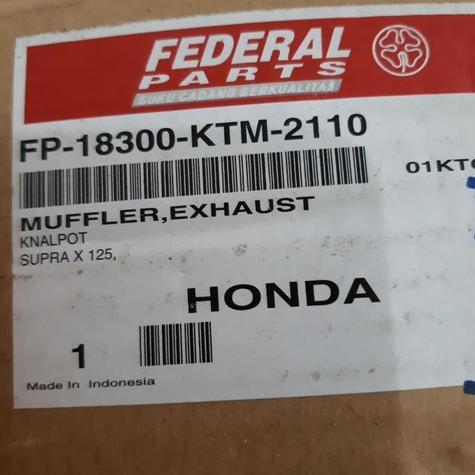 Muffler Knalpot Supra X 125 Lama FP-18300-KTM-2110 Original Federal