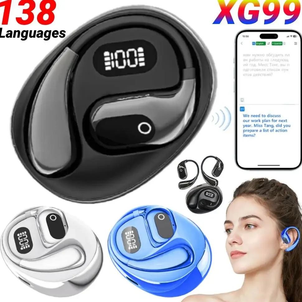 Xg99 Ai Translator Earbuds Wireless Bluetooth Earbuds Real Time Headphones 2-Way Smart Voice Transla